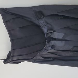 Black, Strapless, Pleated Midi Dress - Made in Italy - Size M but fits like a S